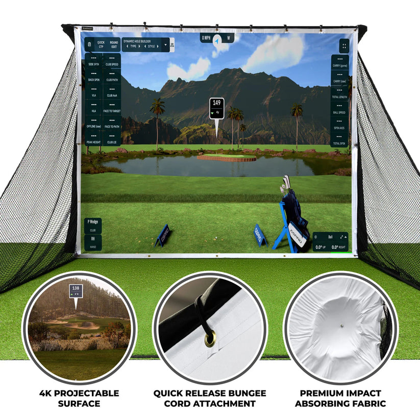 Sim Space Deluxe Home Driving Net Impact Screen 2.4 x 2.5 MTR  + 20 Bungee Cords - My Store